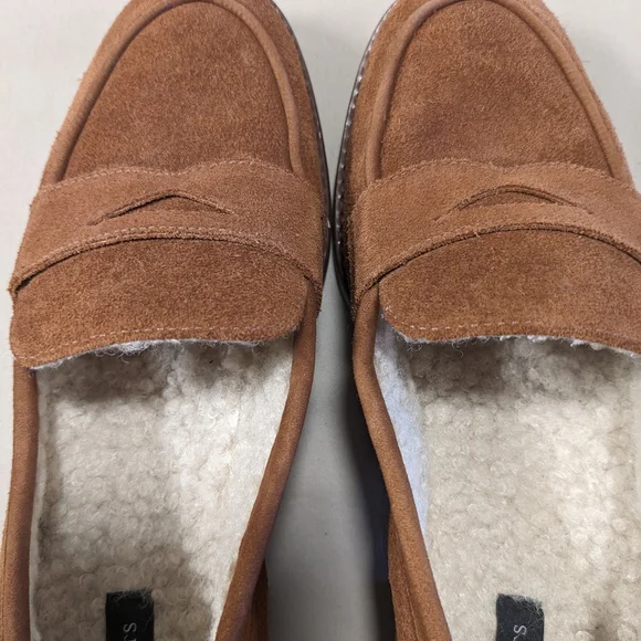 Talbot's Cassidy Brown Suede Loafers with Shearling Lining- Size 7 M - Picture 9 of 13